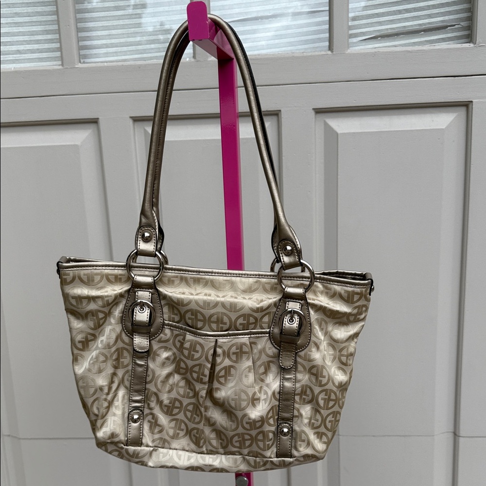 Giani Bernini Tan Monogram Shoulder Bag